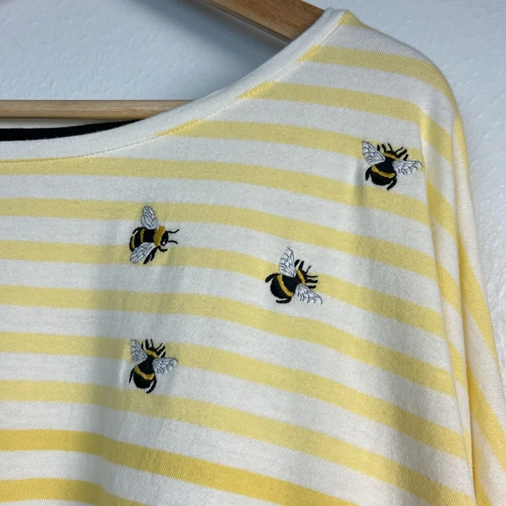 Joules bumble bee Marina yellow stripe long sleeve top plus size 22 cotton - Picture 4 of 16
